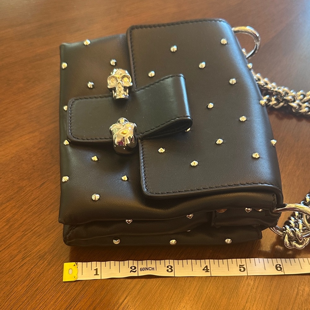 Alexander McQueen Authentic Elegant Black Studded Chain mini Bag. MINT CONDITION - Picture 9 of 13